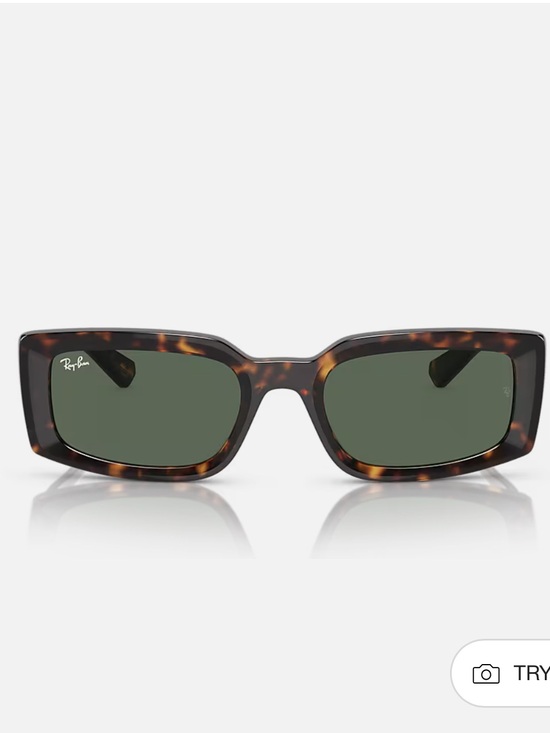 Ray-Ban Accessories - Ray-Ban Tortoiseshell Rectangular Sunglasses with Dark Green Lenses